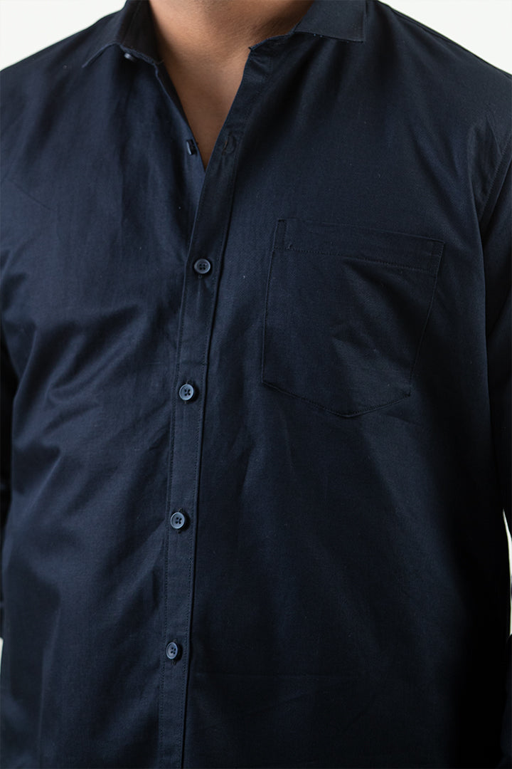 Navy Blue Solid Shirt