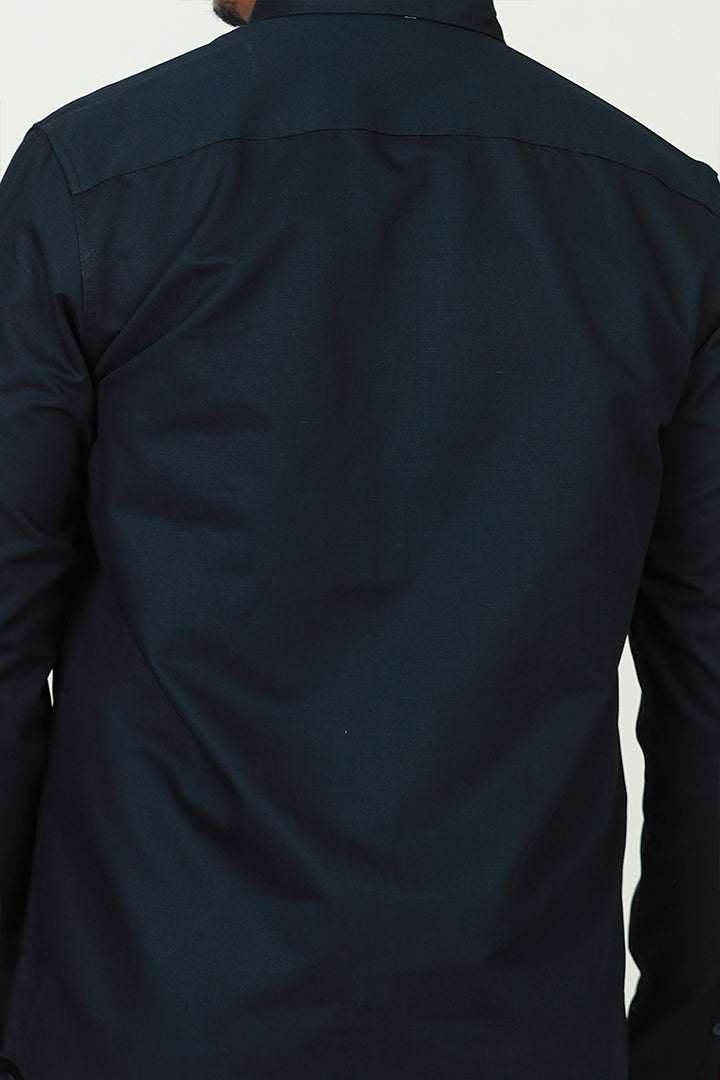 Navy Blue Solid Shirt