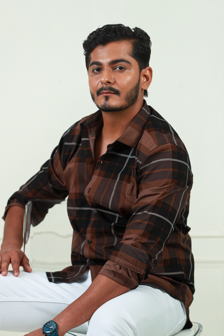 Brown Yarn Dyed Cotton Check Shirt