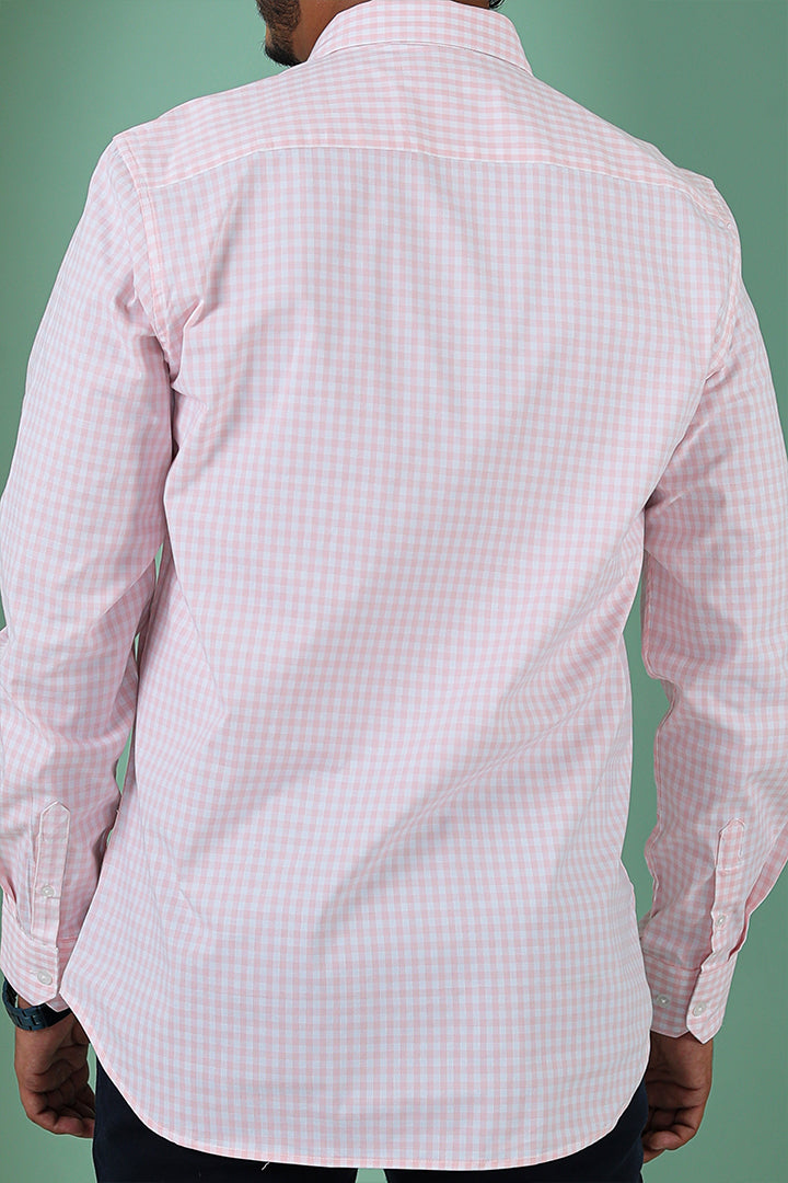 Light Pink Check Cotton Shirt