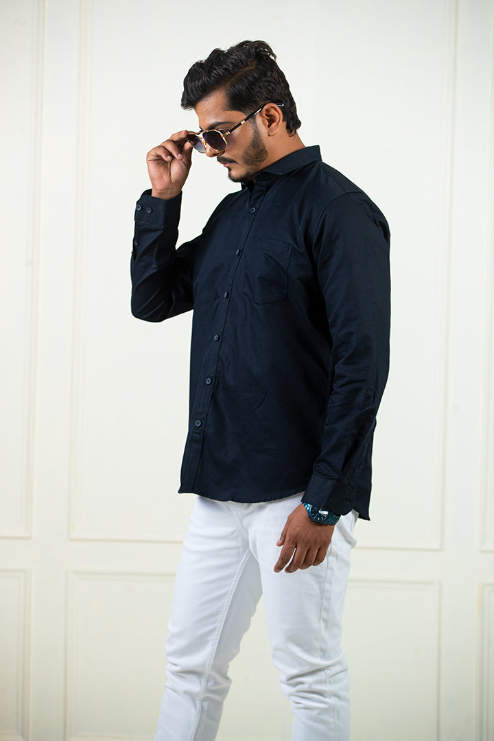 Navy Blue Solid Shirt